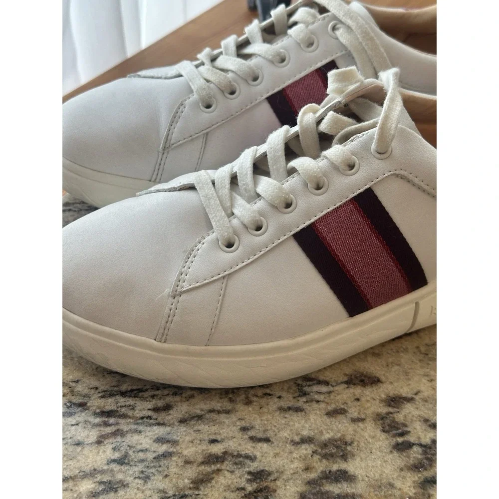 Kate Spade Keswick Glitter Stripe Low-Top Sneakers White Pink Stripe 9.5 - Picture 13 of 15